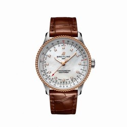 Breitling Navitimer 1 35 Automatic Stainless Steel / Red Gold / MOP / Croco / Folding U17395211A1P2