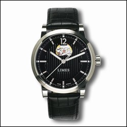 Limes Chyros Balancier Visible - Schwarz / schwarzes Lederband (Croco) U6017-LA2.6