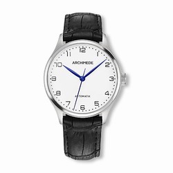 Archimede Klassik 36 Stainless Steel / Silver / Black Leather UA4929-A3.11