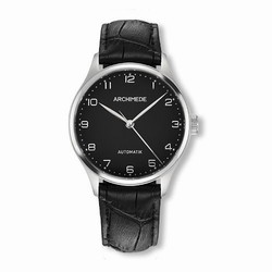 Archimede Klassik 36 Stainless Steel / Black / Black Leather UA4929-A3.21