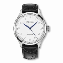 Archimede Klassik 42 Stainless Steel / Silver / Black Leather UA7929-M2.11