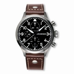 Archimede Pilot Chronograph Staineless Steel / Black UA7939-C1.3