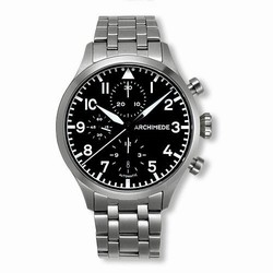 Archimede Pilot Chronograph Staineless Steel / Black / Bracelet UA7939B-C1.1