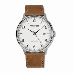 Archimede 1950-2 Stainless Steel / Silver / Brown Leather UA8068P-A1.3