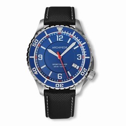 Archimede SportTaucher Stainless Steel / Blue / Black Leather UA8974-TB-A5.5