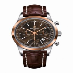 Breitling Transocean Chronograph Stainless Steel Red Gold / Brown / Croco UB015212.Q594.739P