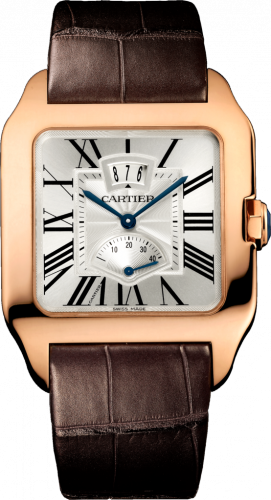 Cartier Santos Dumont 38 Date / Power Reserve Pink Gold / Silver W2020067