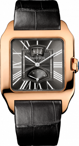 Cartier Santos Dumont 38 Date / Power Reserve Pink Gold / Grey W2020068