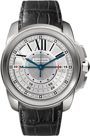 Cartier Calibre de Cartier Central Chronograph White Gold / Silver W7100005