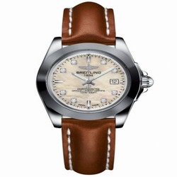 Breitling Galactic 32 Sleek Edition Stainless Steel / Pearl Diamond / Calf W7133012/A801/406X/A14BA.1