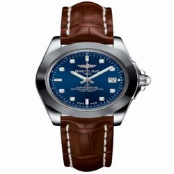 Breitling Galactic 32 Sleek Edition Stainless Steel / Horizon Blue Diamond / Croco W7133012/C966/778P/A14BA.1