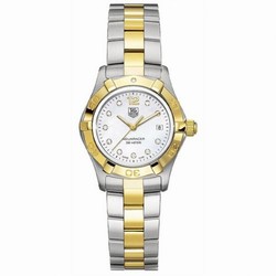 TAG Heuer Aquaracer 300M Quartz 27 Stainless Steel / Yellow Gold / MOP - Diamond / Bracelet WAF1425.BA0825