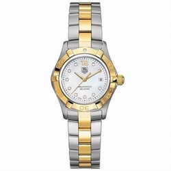 TAG Heuer Aquaracer 300M Quartz 27 Stainless Steel / Yellow Gold / MOP - Diamond / Bracelet WAF1425.BB0814