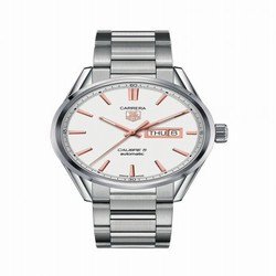 TAG Heuer Carrera Calibre 5 Day Date Stainless Steel / Silver / Bracelet WAR201D.BA0723
