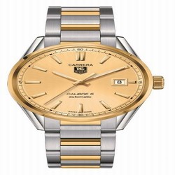 TAG Heuer Carrera Calibre 5 39 Stainless Steel / Yellow Gold / Champagne / Bracelet WAR215A.BD0783
