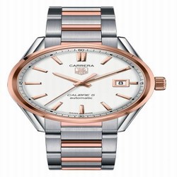 TAG Heuer Carrera Calibre 5 39 Stainless Steel / Rose Gold / Silver / Bracelet WAR215D.BD0784