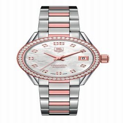 TAG Heuer Carrera Calibre 9 28 Stainless Steel / Rose Gold / Diamond / MOP - Diamond / Bracelet WAR2453.BD0772