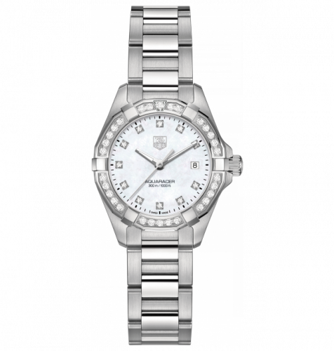TAG Heuer Aquaracer 300M Quartz 27 Stainless Steel / Diamond / MOP - Diamond / Bracelet WAY1414.BA0920