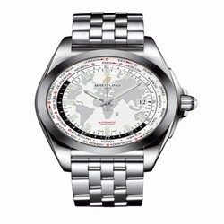 Breitling Galactic Unitime Stainless Steel / SleekT / Antarctica White / Bracelet WB3510U0.A777.375A
