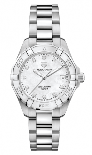 TAG Heuer Aquaracer 300M Quartz 32 Stainless Steel / MOP - Diamond / Bracelet WBD1314.BA0740