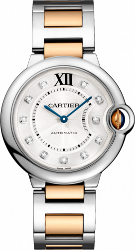 Cartier Ballon Blue de Cartier 36 Automatic Stainless Steel / Pink Gold / Diamond / Bracelet WE902031