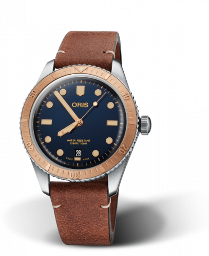Oris Divers Sixty-Five 40 Stainless Steel / Bronze / Blue / Calf 01 733 7707 4355-07 5 20 45