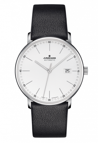 Junghans Form A Stainless Steel / White Stick / Black Calf 027/4730.00 Junghans Form A Stainless Steel / White Stick / Black Calf 027/4730.00