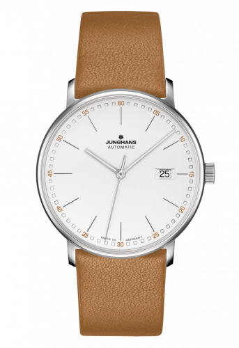 Junghans Form A Stainless Steel / White Stick / Brown Calf 027/4734.00