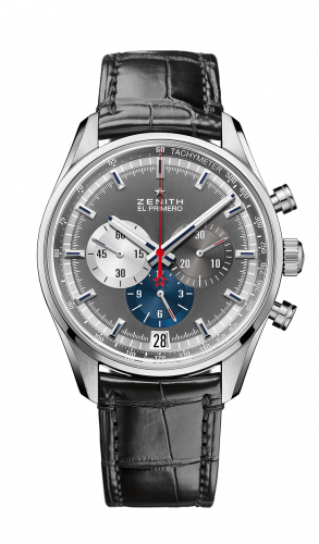 Zenith El Primero Chronomaster 42 Stainless Steel / Anthracite / Alligator 03.2040.400/26.C496