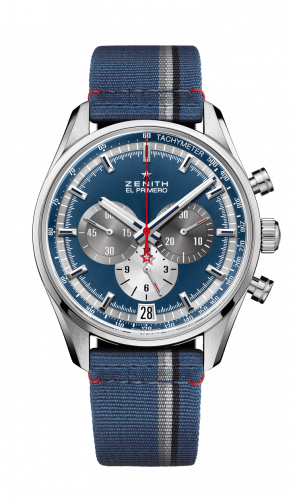 Zenith El Primero Chronomaster 42 Stainless Steel / Blue / Fabric 03.2040.400/53.C802 Zenith El Primero Chronomaster 42 Stainless Steel / Blue / Fabric 03.2040.400/53.C802