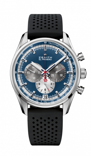 Zenith El Primero Chronomaster 42 Stainless Steel / Blue / Rubber 03.2040.400/53.R576