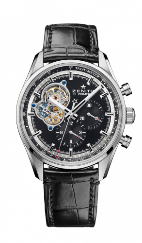 Zenith El Primero Chronomaster Open Stainless Steel / Black / Alligator 03.2040.4061/21.C496 Zenith El Primero Chronomaster Open Stainless Steel / Black / Alligator 03.2040.4061/21.C496