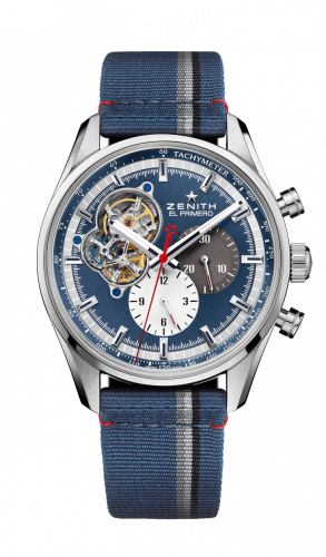 Zenith El Primero Chronomaster Open Stainless Steel / Blue 1969 / Fabric 03.2040.4061/52.C802 Zenith El Primero Chronomaster Open Stainless Steel / Blue 1969 / Fabric 03.2040.4061/52.C802