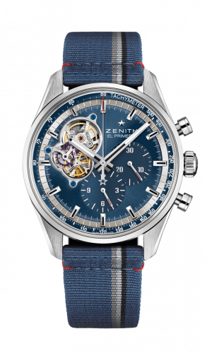 Zenith El Primero Chronomaster Open Stainless Steel / Blue / Fabric 03.20416.4061/51.C802 Zenith El Primero Chronomaster Open Stainless Steel / Blue / Fabric 03.20416.4061/51.C802