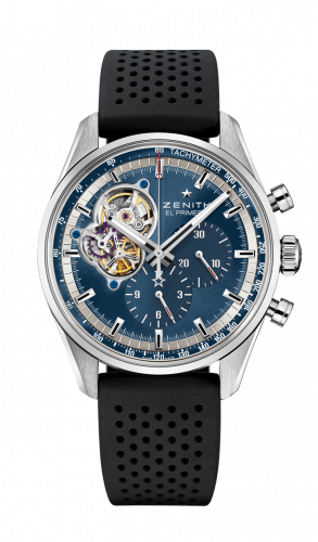 Zenith El Primero Chronomaster Open Stainless Steel / Blue / Rubber 03.20416.4061/51.R576 Zenith El Primero Chronomaster Open Stainless Steel / Blue / Rubber 03.20416.4061/51.R576
