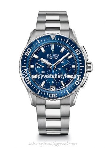 Zenith El Primero Stratos Flyback Blue Bracelet 03.2067.405/51.M2060 Zenith El Primero Stratos Flyback Blue Bracelet 03.2067.405/51.M2060