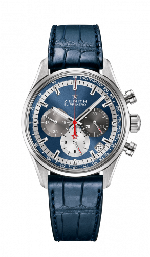 Zenith El Primero Chronomaster 38 Stainless Steel / Blue / Alligator 03.2150.400/53.C700 Zenith El Primero Chronomaster 38 Stainless Steel / Blue / Alligator 03.2150.400/53.C700
