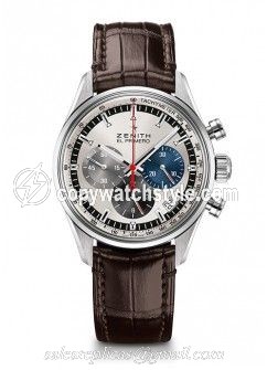Zenith El Primero Chronomaster 38 Stainless Steel / Silver / Alligator 03.2150.400/69.C713 Zenith El Primero Chronomaster 38 Stainless Steel / Silver / Alligator 03.2150.400/69.C713