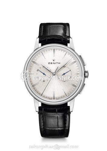 Zenith Elite Chronograph Classic Stainless Steel / Silver / Alligator 03.2270.4069/01.C493 Zenith Elite Chronograph Classic Stainless Steel / Silver / Alligator 03.2270.4069/01.C493