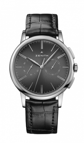 Zenith Elite Chronograph Classic Stainless Steel / Black / Alligator 03.2270.4069/26.C493 Zenith Elite Chronograph Classic Stainless Steel / Black / Alligator 03.2270.4069/26.C493