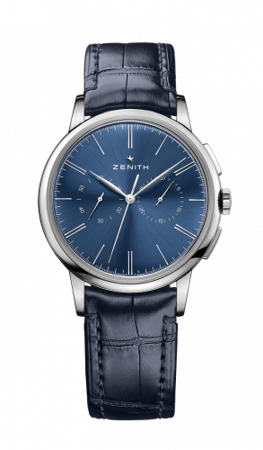 Zenith Elite Chronograph Classic Stainless Steel / Blue / Alligator 03.2272.4069/51.C700 Zenith Elite Chronograph Classic Stainless Steel / Blue / Alligator 03.2272.4069/51.C700