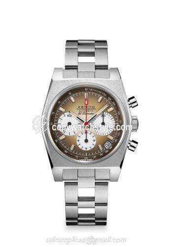 Zenith El Primero A385 Revival Stainless Steel / Brown / Ladder Bracelet 03.A384.400/385.M385 Zenith El Primero A385 Revival Stainless Steel / Brown / Ladder Bracelet 03.A384.400/385.M385