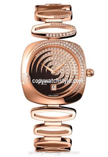 Glashutte Original Pavonina Date Red Gold / Diamond / Cold Enamel Brown / Bracelet 1-03-01-04-15-11 Glashutte Original Pavonina Date Red Gold / Diamond / Cold Enamel Brown / Bracelet 1-03-01-04-15-11