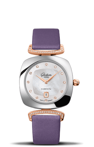 Glashutte Original Pavonina Date Stainless Steel / Red Gold / Diamond / MOP / Satin 1-03-01-08-06-02