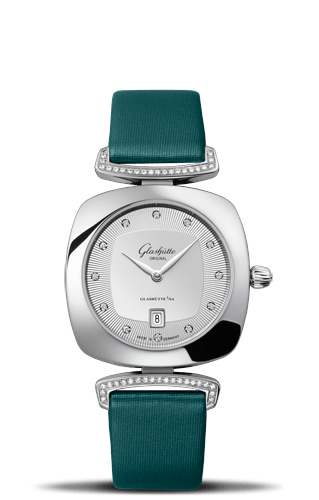 Glashutte Original Pavonina Date Stainless Steel / Diamond / Silver / Calf 1-03-01-10-12-02