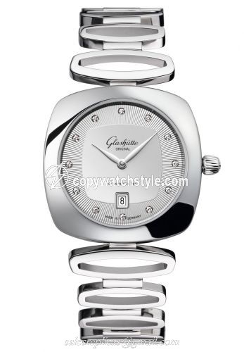 Glashutte Original Pavonina Date Stainless Steel / Silver / Bracelet 1-03-01-10-12-14
