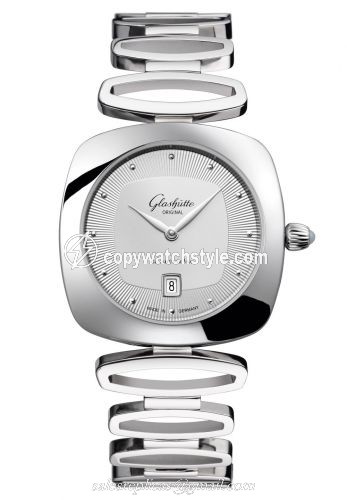 Glashutte Original Pavonina Date Stainless Steel / Silver / Bracelet 1-03-01-15-02-14