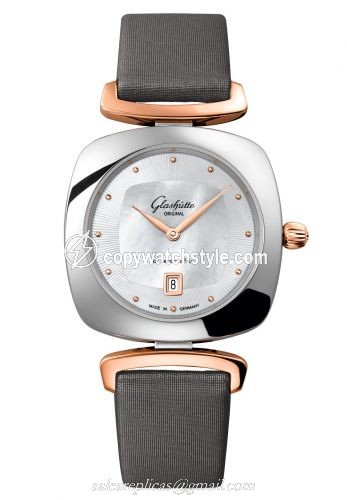 Glashutte Original Pavonina Date Stainless Steel / Red Gold / MOP / Calf 1-03-01-26-06-34