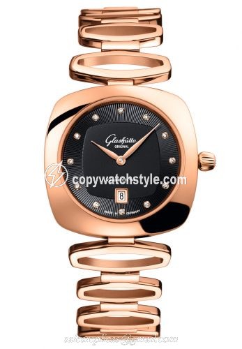 Glashutte Original Pavonina Date Red Gold / Black / Bracelet 1-03-01-28-05-14