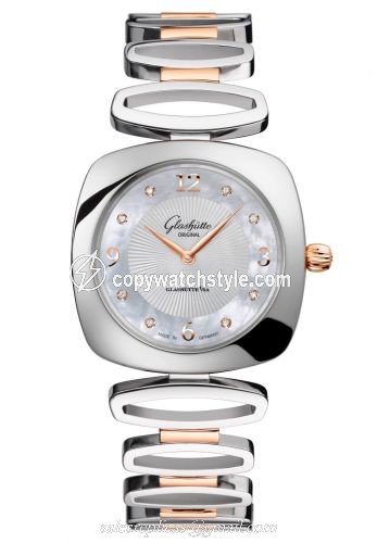 Glashutte Original Pavonina Stainless Steel / Red Gold / MOP / Bracelet 1-03-02-04-16-14